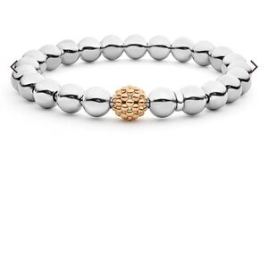 Lagos Caviar bracelet, silver with rose gold bead. Brand new no tags